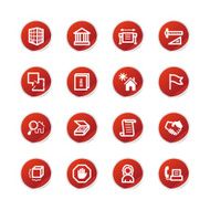 red sticker building icons