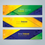 Vector geometric banner in Brazil flag concept N2