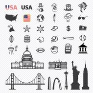 America icons set illustration eps10 N2