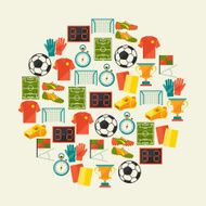 Sports background with soccer (football) flat icons N3