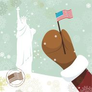 Santa`s postcard from USA