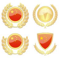 Chinese Olympic Games Medals And Shields