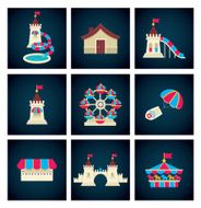 amusement park icons vector collection N2