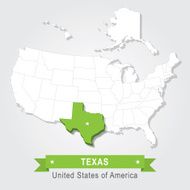 Texas state USA administrative map N2