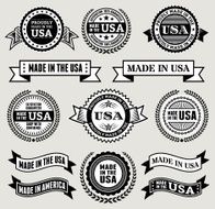 Made in the USA Black &amp; White patriotic badges