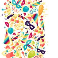 Celebration seamless pattern with carnival icons and objects N3