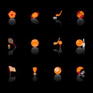 Black Sports Icon Set
