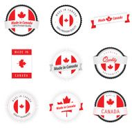 Set of Made in Canada labels badges and stickers
