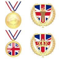 UK Olympic Games Medals And Shields