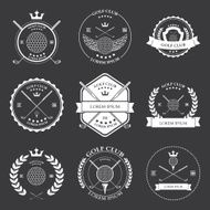 Golf labels and icons set Vector N5