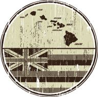 hawaiian flag and map