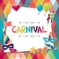 Celebration background with carnival stickers and objects N3