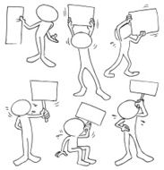 Faceless Characters with Banners