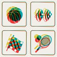 Illustration concept of sport icons with effect overlay