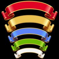 Vector Ribbons set isolated on black background N3