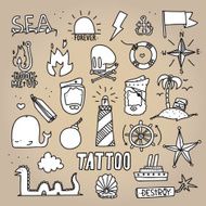 Old school tattoo objects