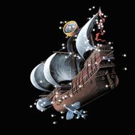 Constellations Keel Stern and Sail (Ship Argo) Compass Flying Fish