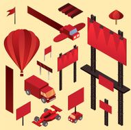 Advertising isometric elements
