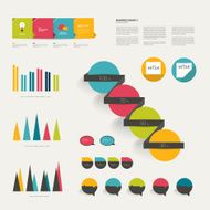 Collection of colorful flat infographic elements N7