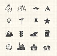 Map and Location Icons set N7