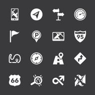 Navigation and Map Icons - White Series