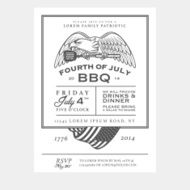 Vintage 4th of July Independence Day invitation card