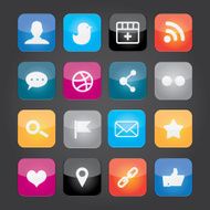 colourful social media icons