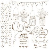 Set of wedding decoration elements N2