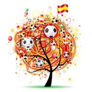 The world cup tree Spanish flag