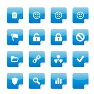 Blue glossy stickers
