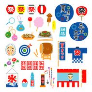 summer festival in Japan objects items