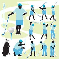 Golfing people