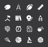 School Icons - White Series N2