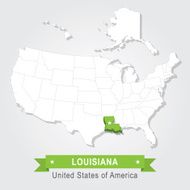 Louisiana state USA administrative map N2