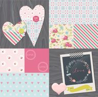 Wedding love and romance design elements collection