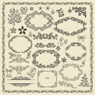 Set of Christmas design elements N5