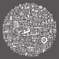 doodle pattern - blackboard web circle