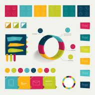 Collection of colorful flat infographic elements N8