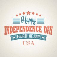 Retro typography card Independence Day Vector illustration N17