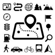 Map and Location Icons set N8