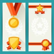 Certificate templates with awards in flat design style N2