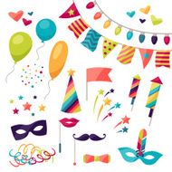 Celebration carnival set of icons and objects