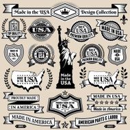 Made in USA Black &amp; White Banners Badges and Symbols