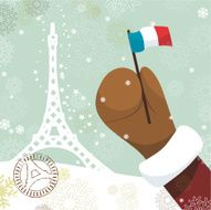 Santa&#039;s postcard from Paris