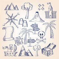 Hand-drawn treasure set N2