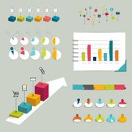 Collection of colorful flat infographic elements N9