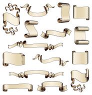 Scroll banner and flag design elements