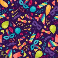 Celebration seamless pattern with carnival icons and objects N5