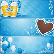 Oktoberfest Celebration Banner Background with Flag of Bavaria and Beer