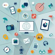 Set of vector web icons and logos website optimization